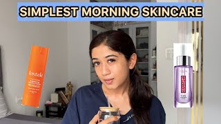 Simplest Morning Skincare Routine 👸🏻 [upl. by Airdnekal]