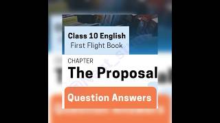 The proposal Class 10th Question Answers English [upl. by Eibrik]