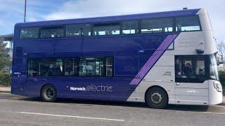 FirstBus Norwich Wright Streetdeck 36587 Electrolinerroute 26short journey [upl. by Yank412]