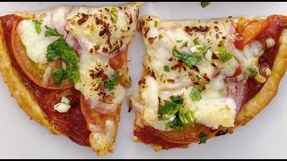 Pizza Casera Sin levadura en 5 minutos con 4 ingredientes [upl. by Annais490]