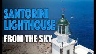 Akrotiri Lighthouse Santorini Greece aerial views from a drone [upl. by Ahseinat223]