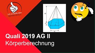 Mathe Quali Bayern 2019 Teil B Aufgabengruppe II Aufgabe 2 Volumenberechnung [upl. by Ainerbas]