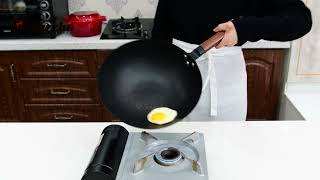 The Nonstick Test Of Carbon Steel Wok [upl. by Drofnas]