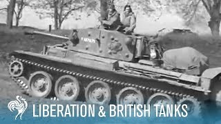 Liberated French Soldiers amp British Cromwell Tanks World War II 1945  British Pathé [upl. by Euqinobe]