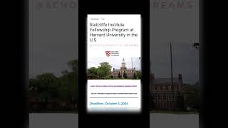 Radcliffe Institute Fellowship Program at Harvard Universityin the US usa scholarship 2024 fyp [upl. by Valerye923]