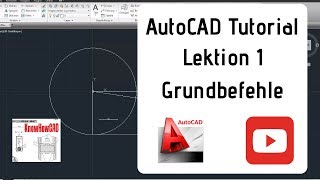 AutoCAD 2D Tutorial Deutsch Lektion 1 Grundbefehle [upl. by Merrili]