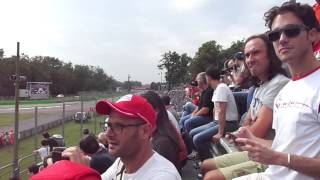 The view from Grandstand 13 inside Variante Ascari at Monza 2014 Italian Formula 1 Grand Prix [upl. by Namra839]