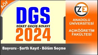 AÖF 2024 DGS Dİkey Geçiş Sınavı  Klavuz Başvuru Bölümler ve Tüm Bilgiler  Tablo 2 Önemi [upl. by Egan641]