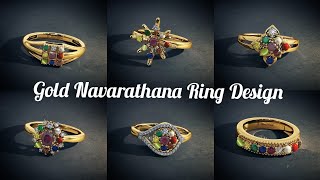 Navaratana Rings  lucky gold gems ring latest collections [upl. by Anytsirk]