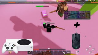 Roblox Bedwars Gameplay on Xbox Series S Keyboard and Mouse [upl. by Nashoma]