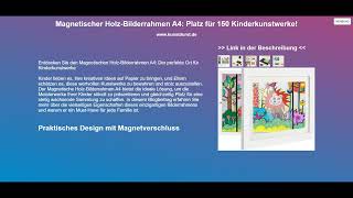 Magnetischer HolzBilderrahmen A4 Platz für 150 Kinderkunstwerke [upl. by Lrac]