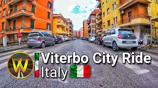 Viterbo City Ride Italy  Wide Road Walk [upl. by Genna]