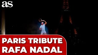 EIFFEL TOWER honors RAFAEL NADAL with an unforgettable TRIBUTE in Paris [upl. by Aniuqahs]