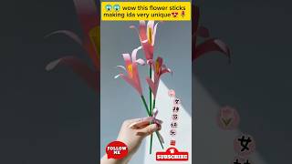 wow this flower sticks making ida is so easy 😍💐craft flower viralreels papercraft new easy fb [upl. by Olimac]