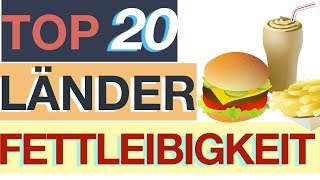 Fettleibigkeit – TOP 20 Länder der Welt [upl. by Little]