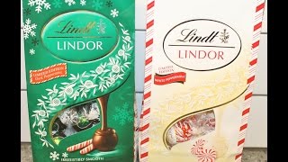 Lindt Lindor Peppermint Extra Dark amp Peppermint White Chocolate Truffles Review [upl. by Henderson464]