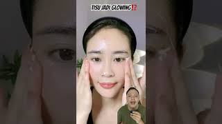 TISU JADI GLOWING⁉️ skincare beauty makeup skincareroutine facial music dance [upl. by Ahtera770]