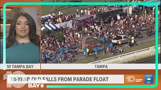 Elderly man hospitalized after falling off float during Gasparilla Pirate Fest [upl. by Friede]