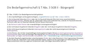 Die Bedarfsgemeinschaft § 7 Abs 3 SGB II Bürgergeld [upl. by Brett]