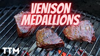 How to cook Venison Medallions on the Weber Kettle [upl. by Elayor565]