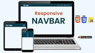 How to Easily Create Responsive Navbar  HTML CSS JS [upl. by Anawd]