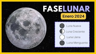 🌘Fases de la luna enero 2024✨Calendario Lunar de enero 2024🌙Luna hoy luna calendariolunar youtube [upl. by Acinoj690]