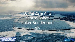 Storm Babet 4K Drone at Roker Sunderland [upl. by Atiekahs]