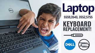 dell 55593543 35525755 5755 Laptop keyboard Replacement  Repairing laptop keyboards at home [upl. by Lednam]