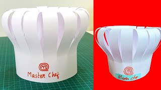 How To Make Master Chef Cap  How To Make Master Chef Hat  How To Make Chef Hat With Paper DIY Hat [upl. by Halladba]