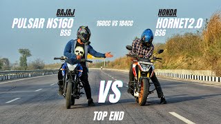 Bajaj pulsar NS160 Bs6 Vs Honda Hornet 20 184cc Kate Ki Takkar  Long Race Top End  Ksc Vlogs [upl. by Attenaej]