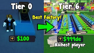 I Built The Best Tier 6 Factory In Factory Simulator Roblox Richest Player [upl. by Bettzel728]