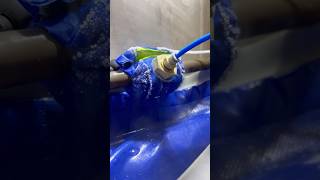 Freezing copper pipe to replace leaking valve asmr howto diy foryou subscribe shorts tools [upl. by Tamera]