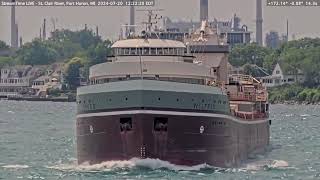 Wilfred Sykes Salute passing Port Huron July 20th 2024 [upl. by Astto]