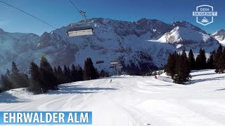 Skigebiet Ehrwalder Alm Piste vom Issentalkopf ins Tal [upl. by Williams]