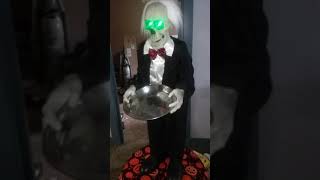 Custom 3 foot Animated Butler with Tray Halloween Prop Second one [upl. by Geilich]