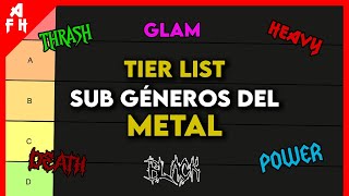 TIER LIST de los SUBGÉNEROS DEL METAL por ALEJO FROM HELL [upl. by Notsirhc653]