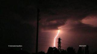 Intense lightning storm near Vienna 09072011 Extremes Gewitter [upl. by Lyret]