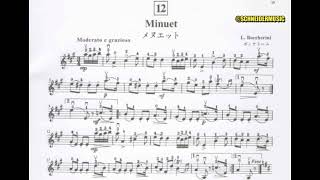 Minuet L Boccherini Suzuki Book 2 Violin Sheet Music Partitura para Violino [upl. by Marrissa915]