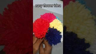 easy wool flower 🌼 wool flower making ideas craft shorts ytshorts [upl. by Arnulfo]