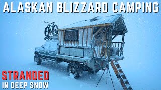 Riding Out an Epic 50mph Alaskan Blizzard in my Cozy Homemade Truck Camper  Stranded in Deep Snow [upl. by Fenton]