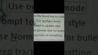 what is overtype mode in ms word how does it work in ms word short ytshort tricks msword [upl. by Ahsakal321]