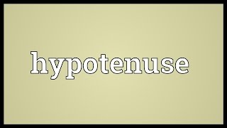 Hypotenuse Meaning [upl. by Aliehc993]