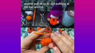 Little Puff Pumpkin Crochet Pattern Tutorial [upl. by Kall]