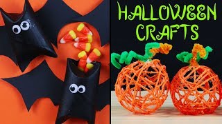 DIY Halloween Decorations  How to Make HALLOWEEN CRAFTS  Bat Poppers Pumpkin Poms Poms and More [upl. by Kcirddahc297]