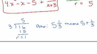 Divide Polynomials using long division  Part 3 [upl. by Bertold]