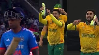 Tabraiz Shamsi Celebration After Suryakumar yadav Wicket Today Match Ind Vs SA match Update indsa [upl. by Feigin223]