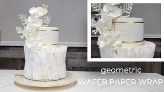 Geometric Angled Wafer Paper Wrap Cake Using Sugar Lace Mats with Fondant Cake Decorating Tutorial [upl. by Goren]