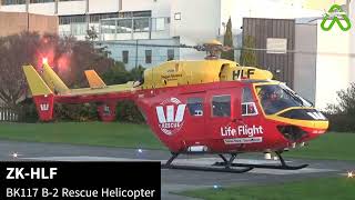 ZKHLF Taking Off From Palmerston North Hospital [upl. by Brawner]