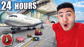 24 HOUR OVERNIGHT CHALLENGE in AIRPORT [upl. by Lleryd461]