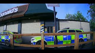 West Yorkshire police caught on camera messaging about in McDonald’s drive through Bradford town [upl. by Ecirbaf407]